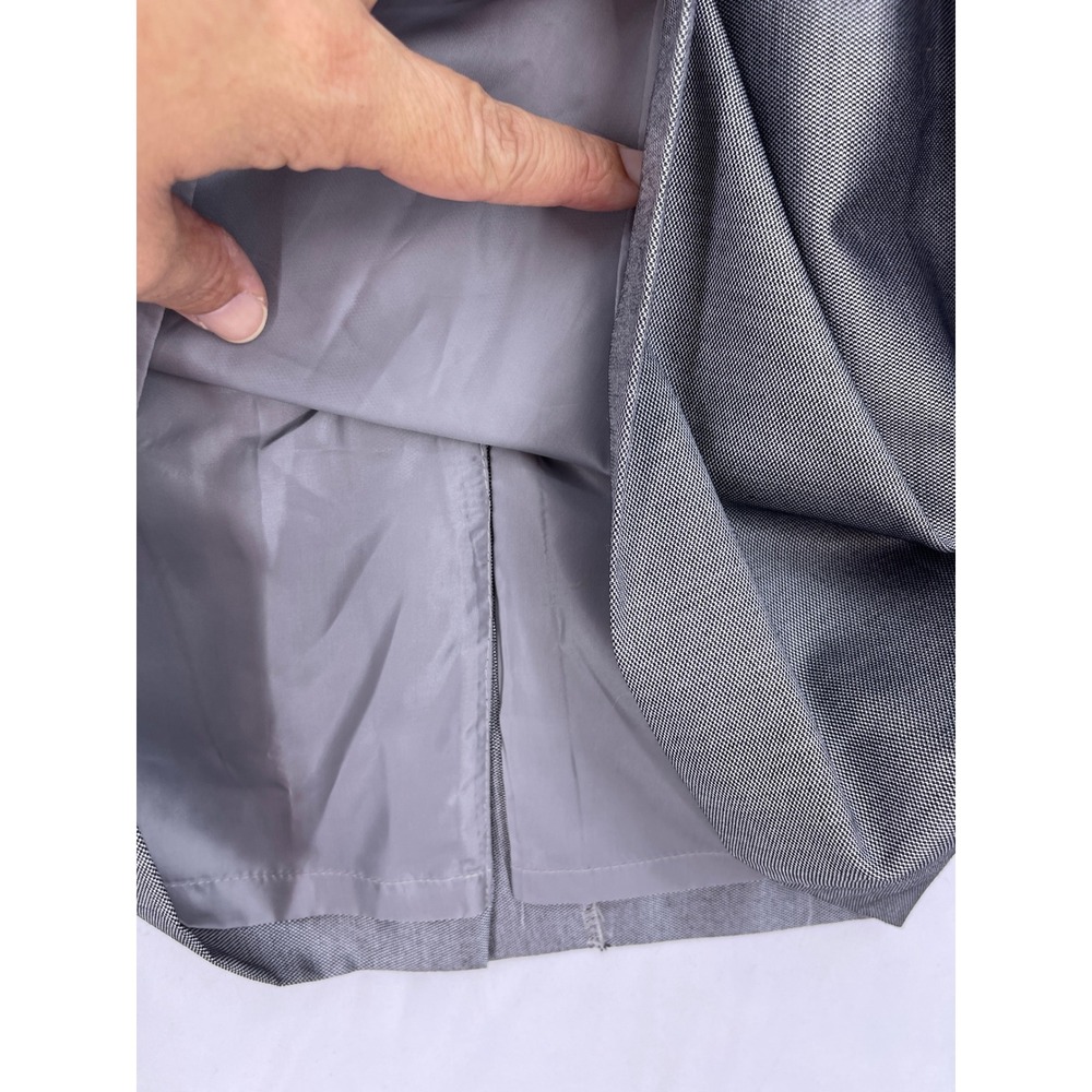 Marvin Richards Silver Gray Pintuck Pleated Sheath Dress 8 Sleeveless Lined - Picture 9 of 9